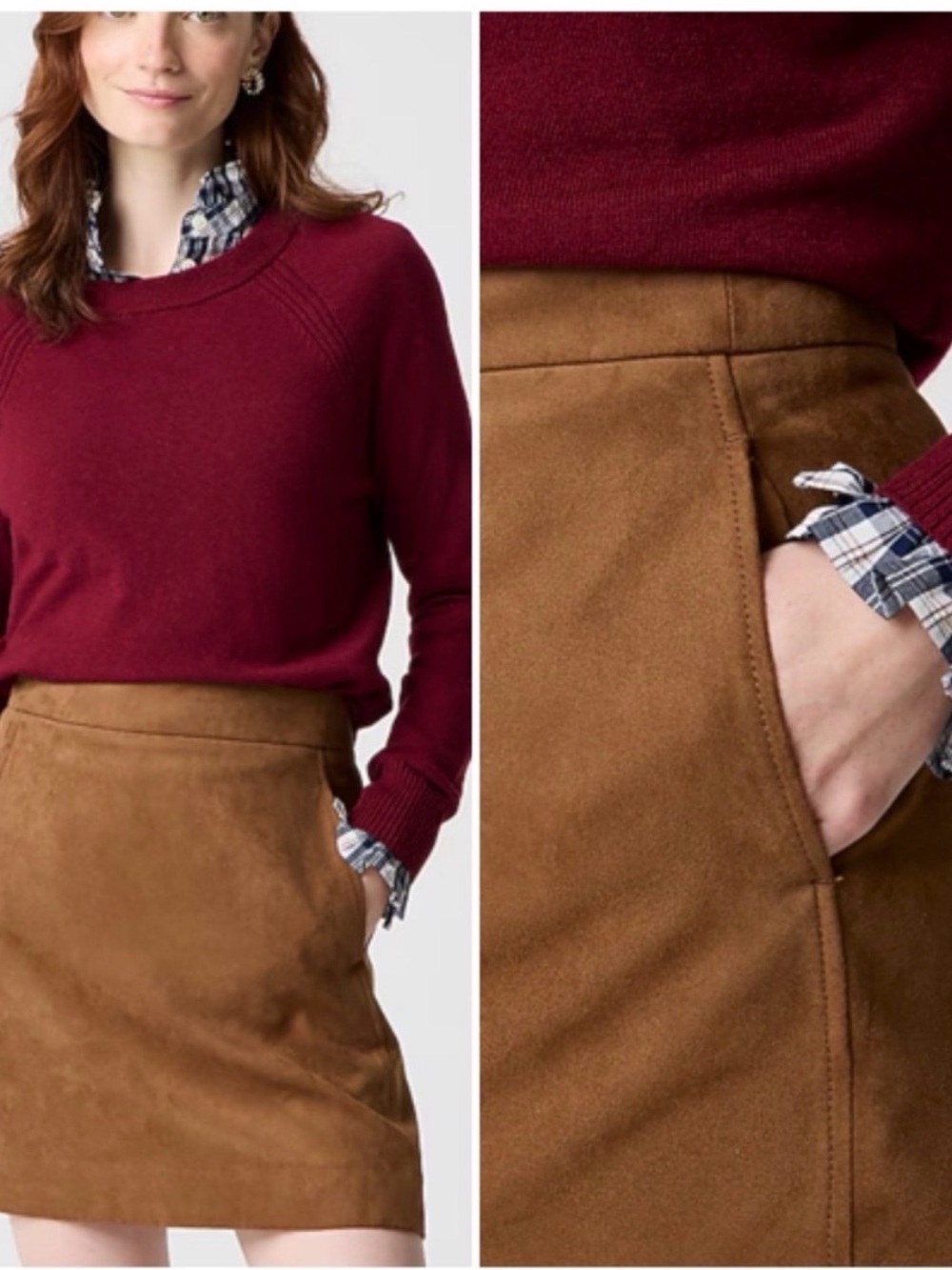 J Crew faux suede A line skirt - size 6